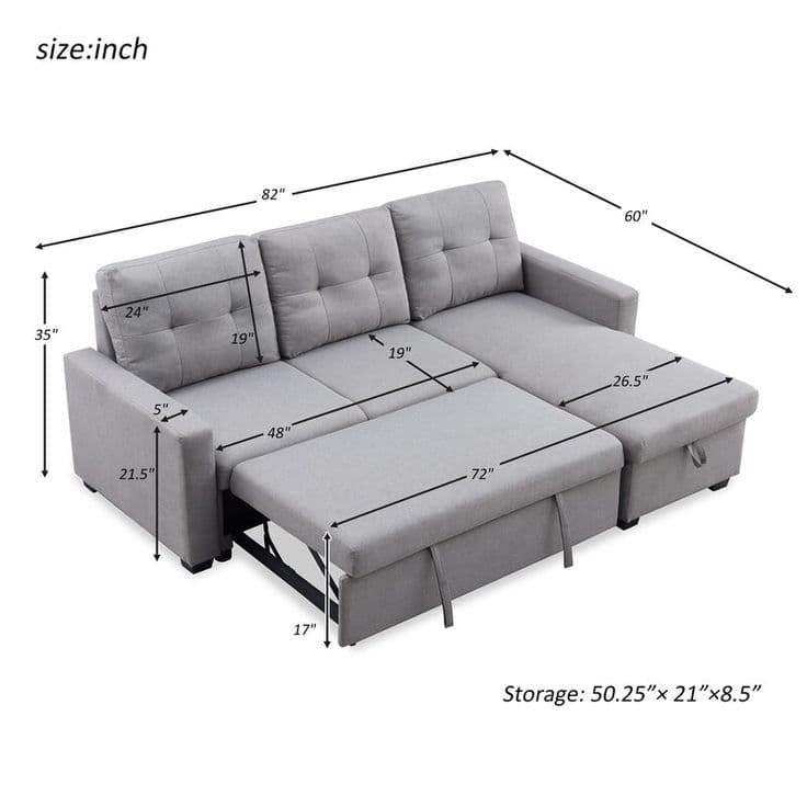 Modern-Sofa-Bed-with-Soft-Memory-Foam-Materials-in-Light-Grey-Color